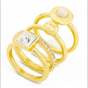 Coach Miranda Stacked Ring Set Size 8 NWT